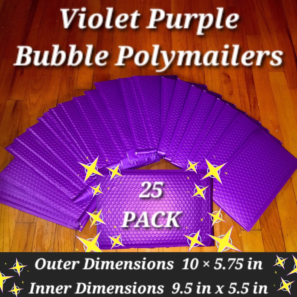 Violet Purple Bubble Mailers - 25 Pack